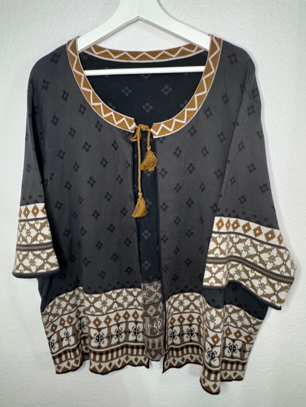 Gudrun Sjödén Rare 2010's “Noor” Boho Kimono Cardigan Sweater Cotton XXL